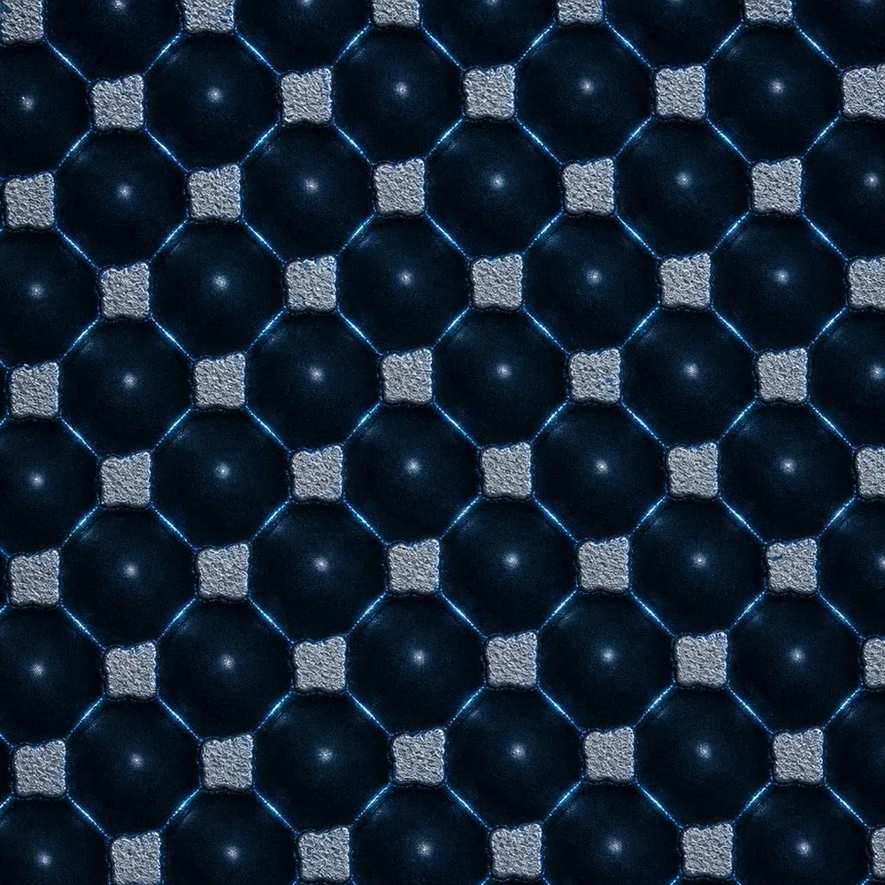Macrofotografía de la geometría de grabado Diamond 45°, celdas romboidales